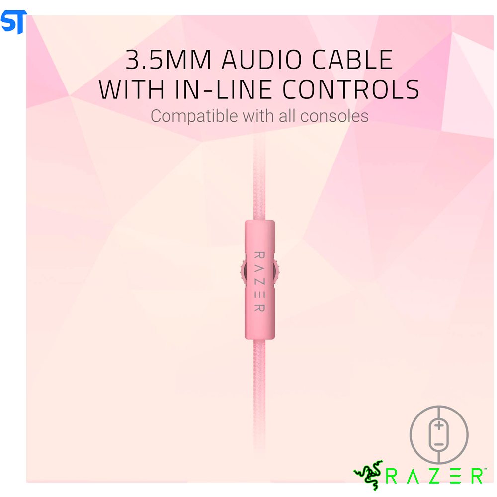 Headset Gamer Razer Kraken Multi Platform, Quartz Rosa