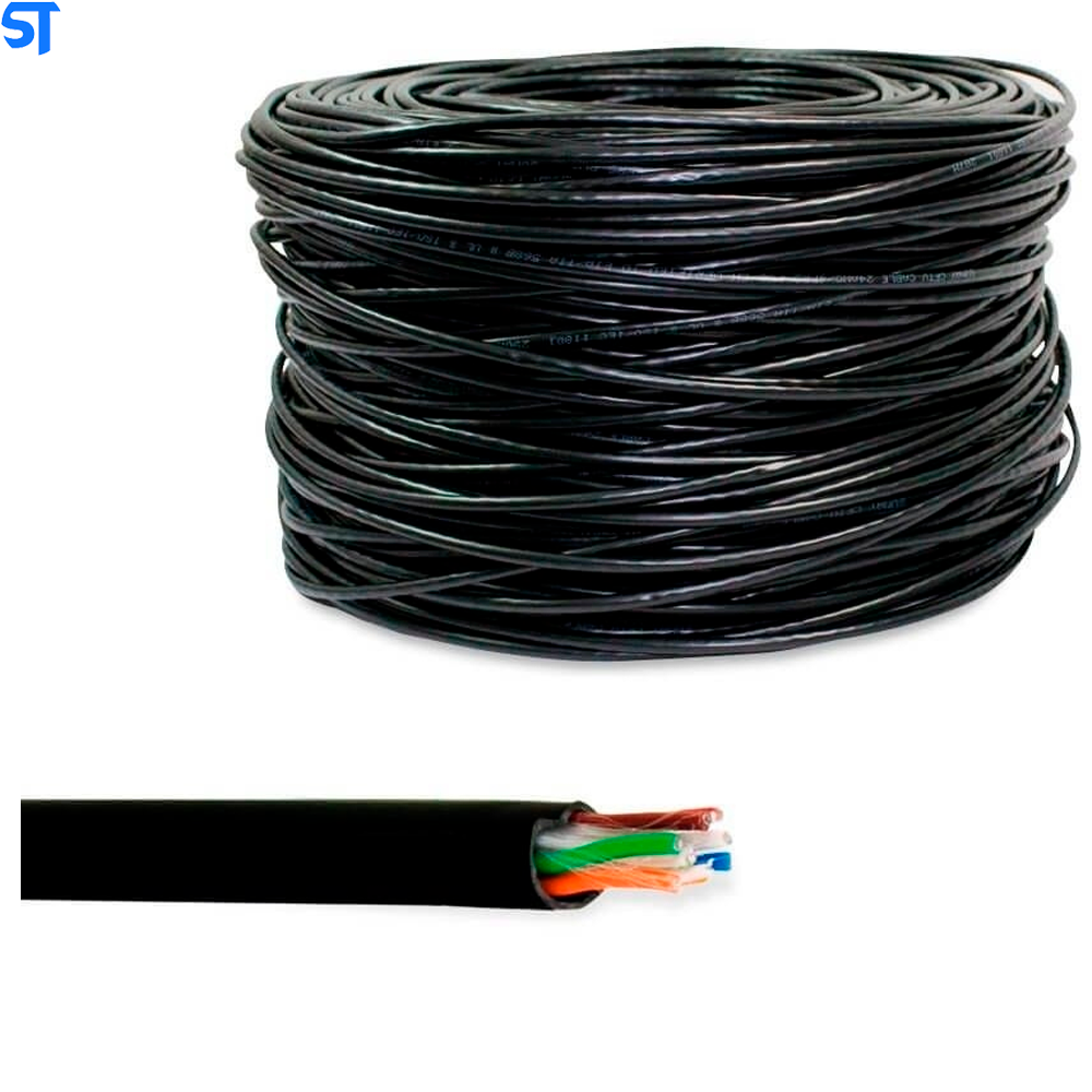 Cabo de Rede 15 Metros Mk2 Tecno 23AWG UTP Categoria 5E Preto 15Mt