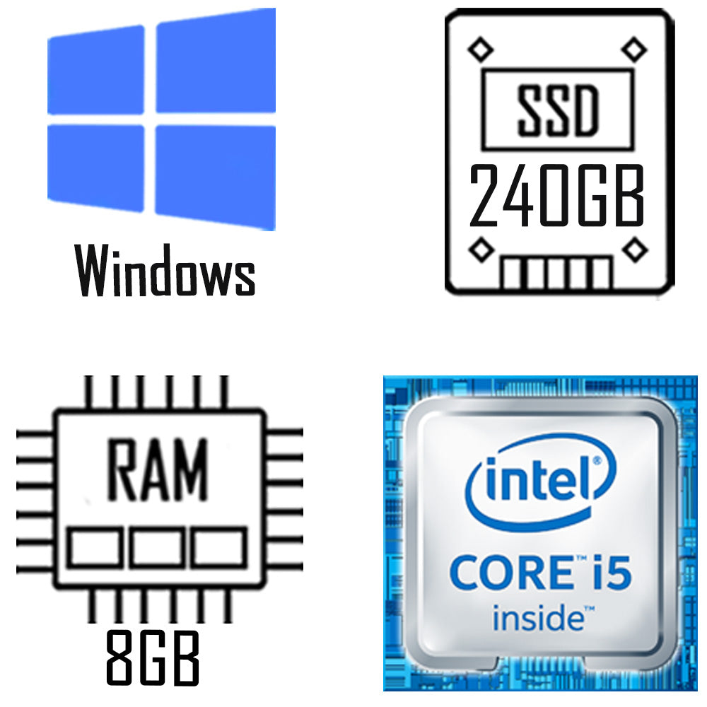 Computador Micro ATX Slim Core I5 6th, 3.2ghz LGA 1156, Memória 8GB DDR4, SSD 240GB - Teclado Mouse e Cabos