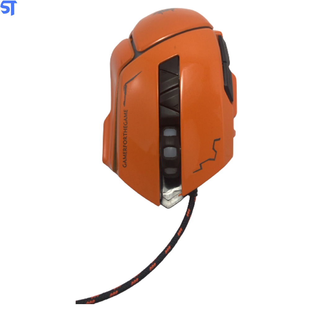 Mouse Gamer USB 2400 DPI LED 7 Botões Knup KP-MU012- Laranja