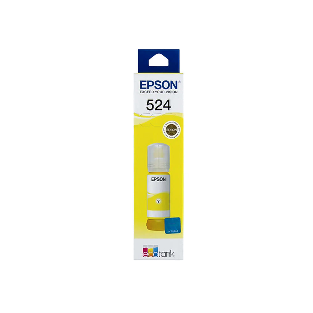 Refil de Tinta Epson 524 Amarelo Y 70ML Original T524120 Pigmentada Rendimento 6.000 Páginas L15150/ T524220/ T524320