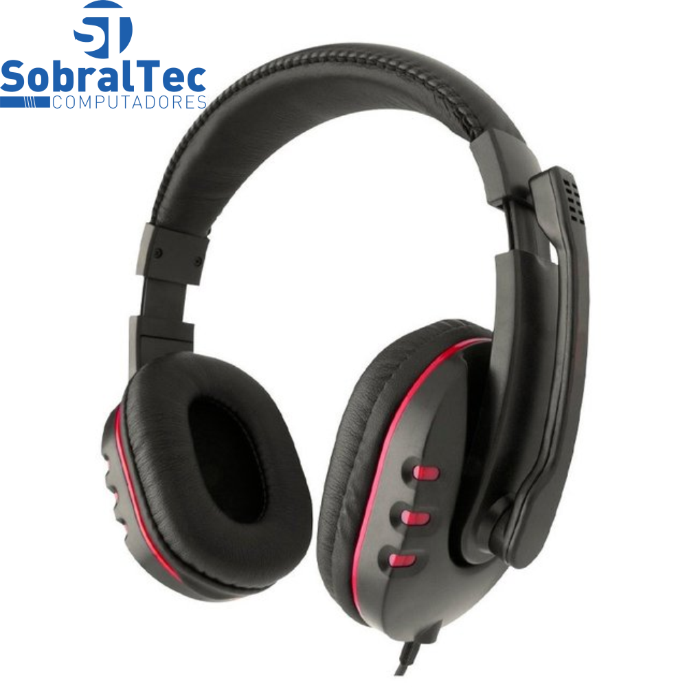 Headphone Headset Gamer Com Microfone P2 Cabo 2,20m Feasso Fone-160