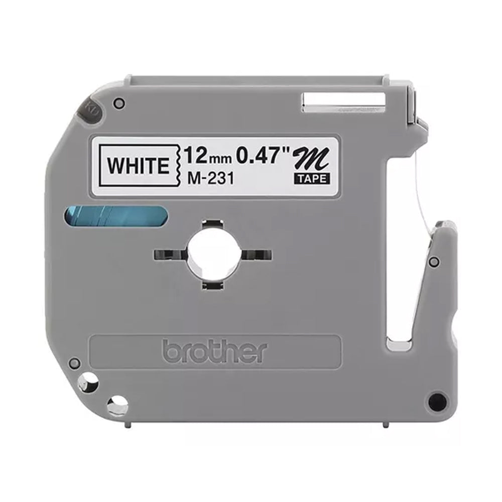 Fita para Rotulador Brother 12mm M231 Branca Com Escrita Preta