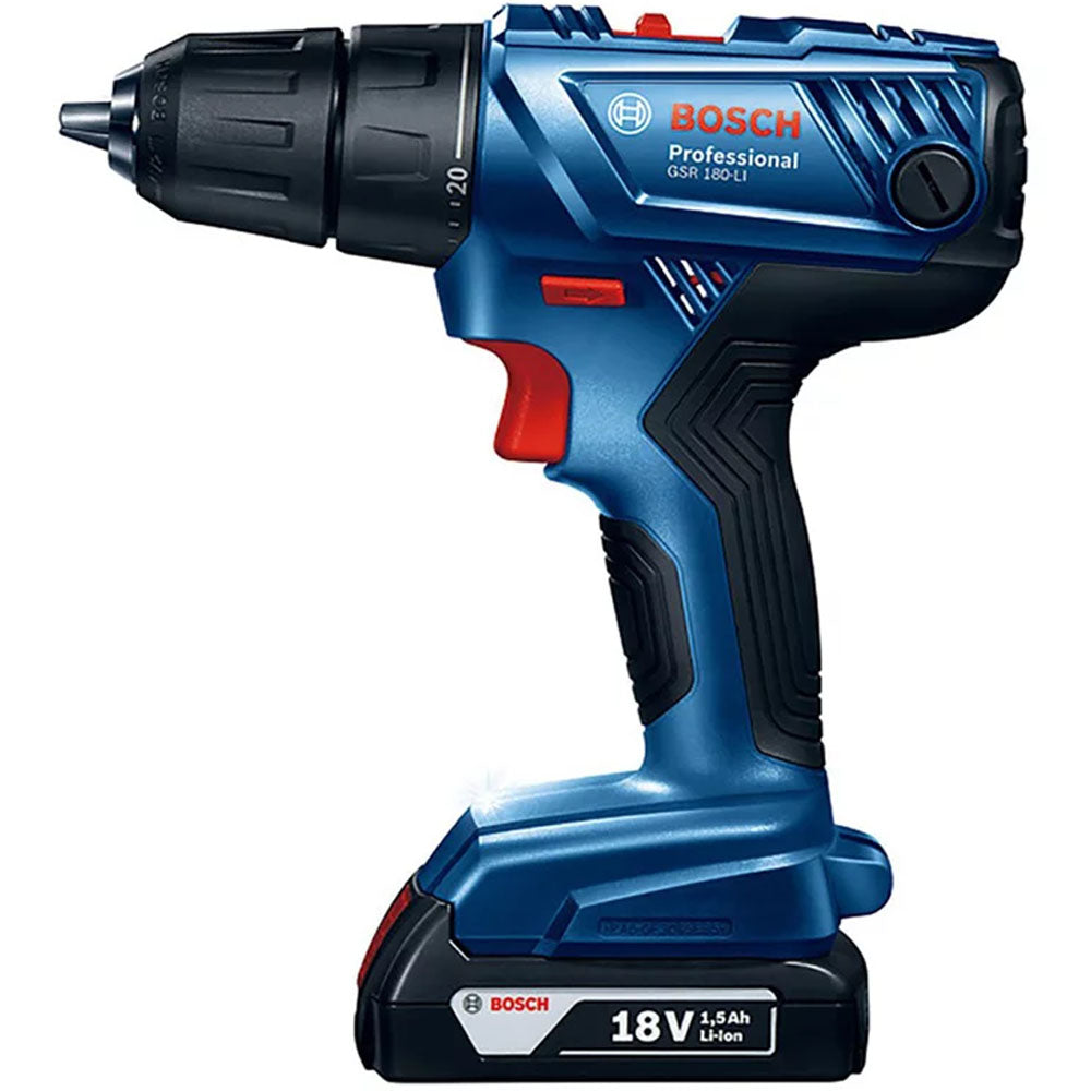Kit Parafusadeira e Furadeira Bosch GSB 180-LI e Chave de Impacto GDX 180-LI, 18V Com 2 Baterias, Carregador e Malet