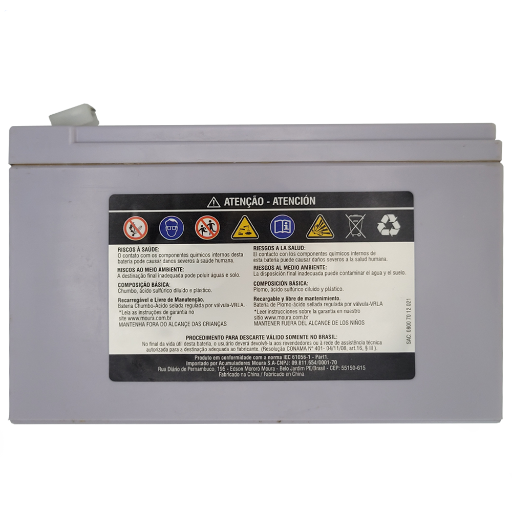 Bateria Para Nobreak Selada Moura 12V 7Ah VRLA - Mva-7