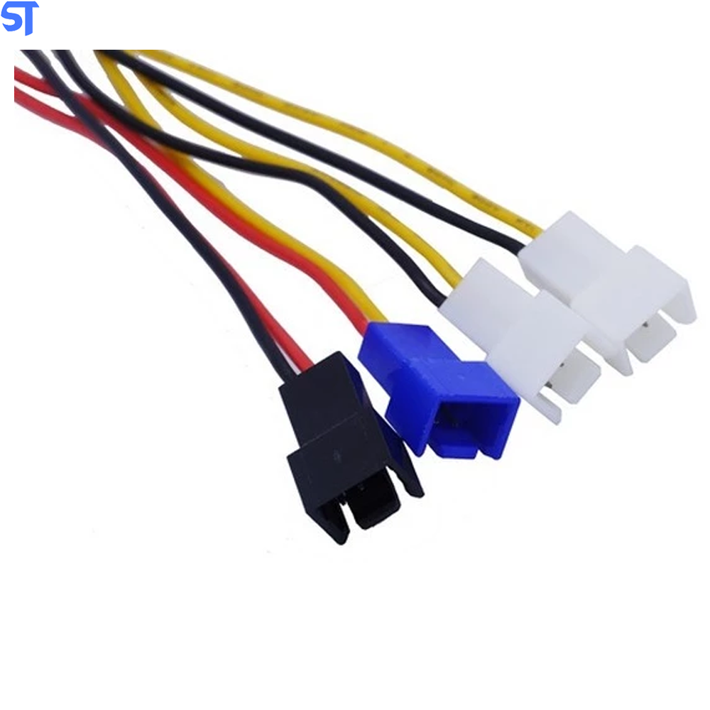 Cabo Adaptador Molex 4 Pinos Para 4 Coolers 3 Pinos