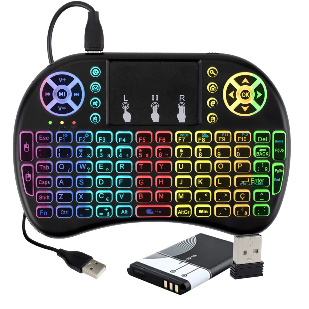 Mini Teclado Mouse Touchpad Wireless Iluminado Sem Fio Usb Ecooda MS-8029