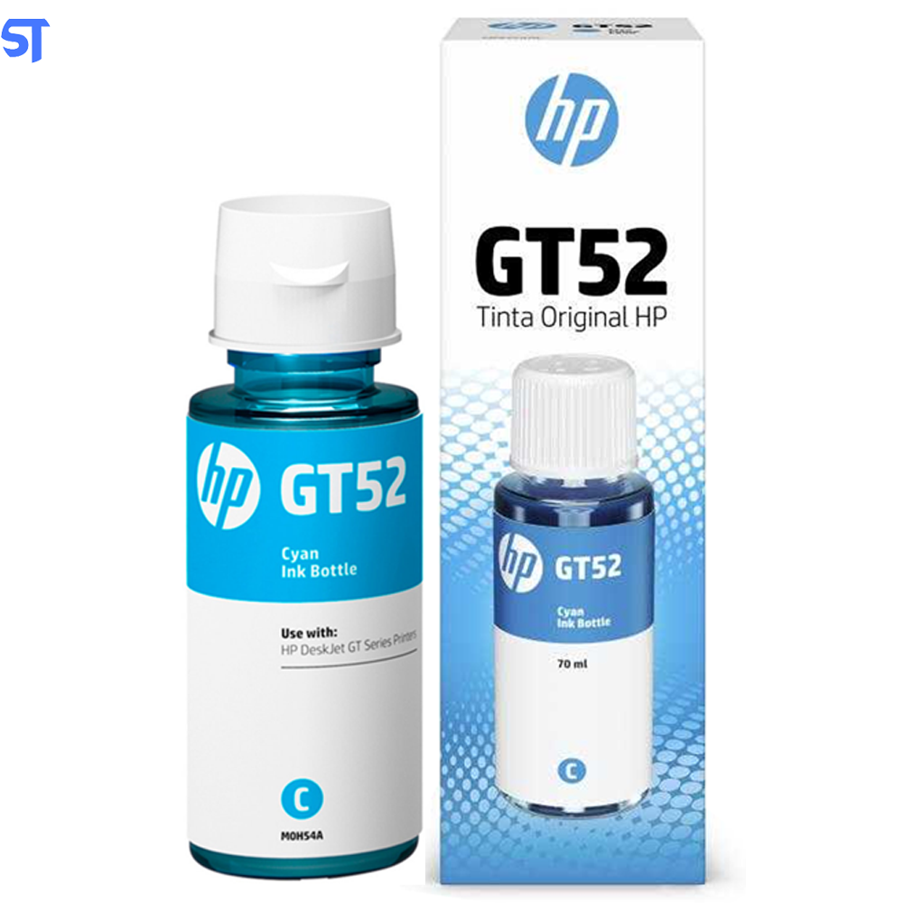 Refil de Tinta HP GT52 Azul 8.000 Paginas  Compátivel com HP Smart Tank 517 HP Deskjet GT5822 HP Ink Tank 116