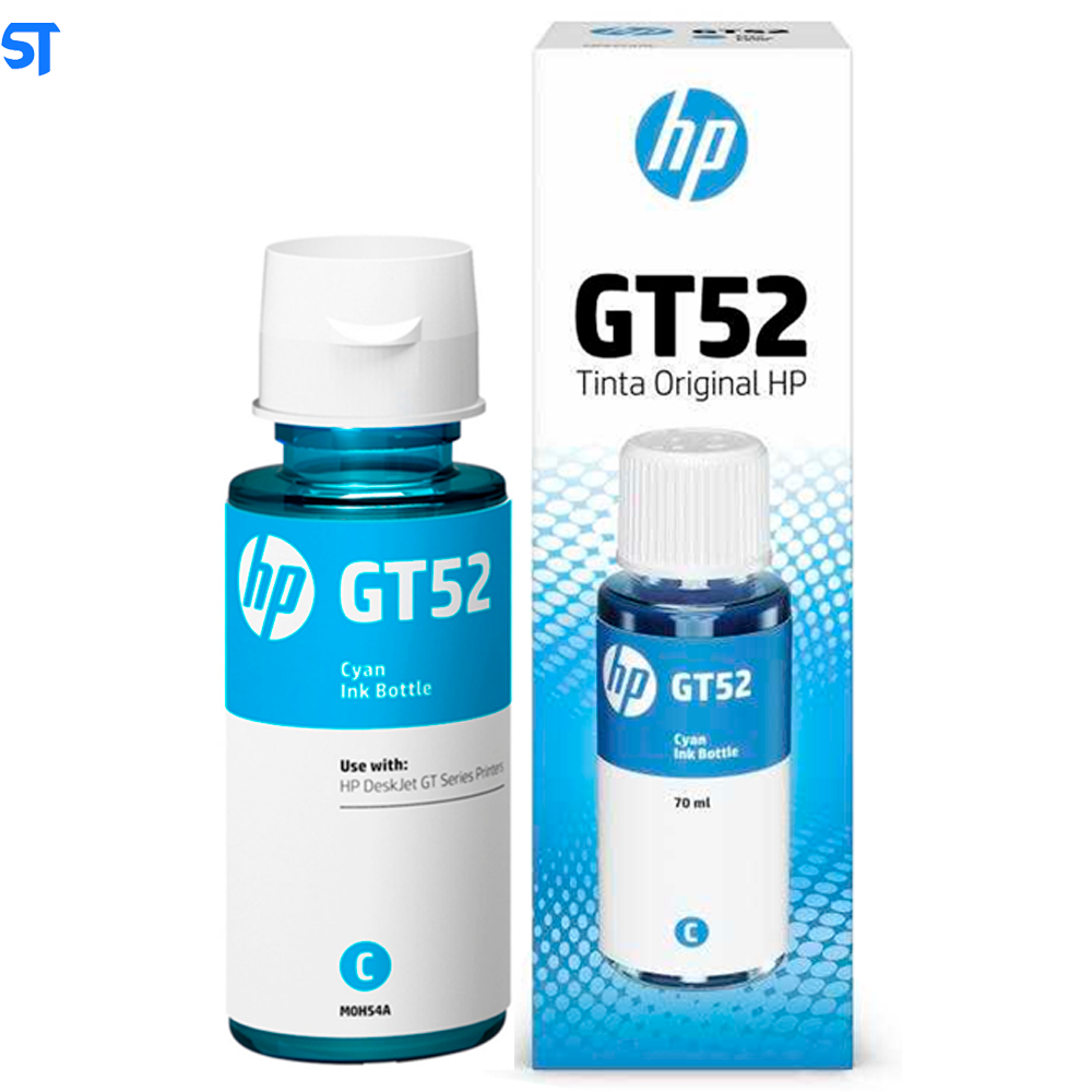 Refil de Tinta HP GT52 Azul 8.000 Paginas  Compátivel com HP Smart Tank 517 HP Deskjet GT5822 HP Ink Tank 116