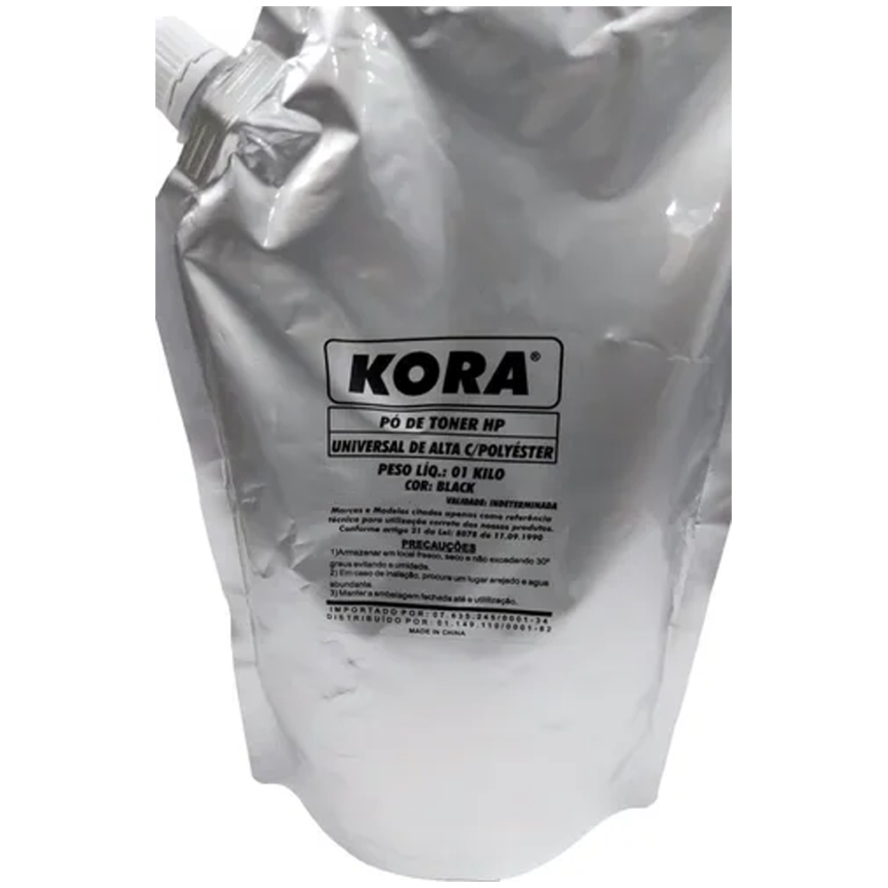 Refil Pó Para Recarga de Toner Compatível HP Universal-DE ALTA C/POL (JLT003) 1KG Kora