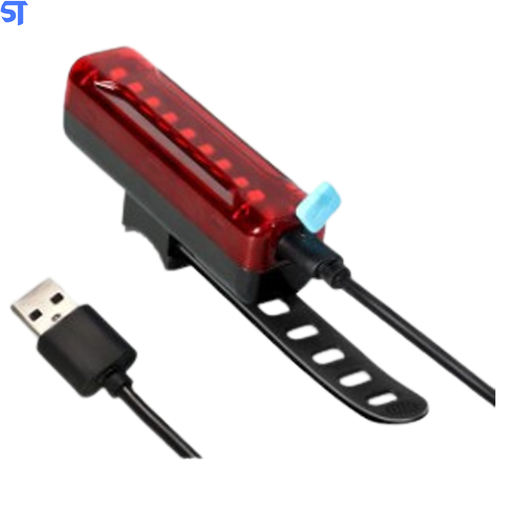 Lanterna Sinalizadora Traseira Led Vermelho De Bicicleta 1200 mAh Recarregável Via USB - Kaipitan- BL-QX-W06