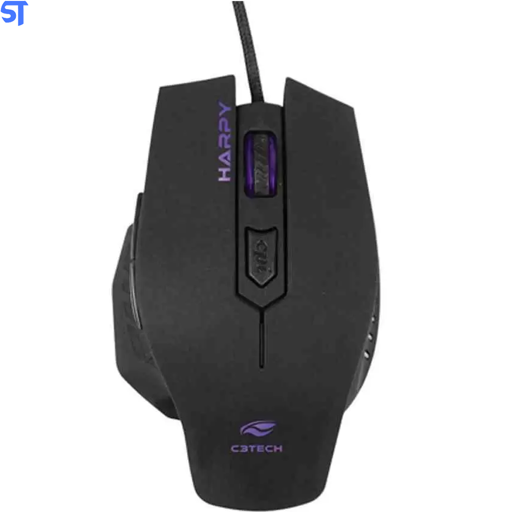 Mouse Gamer Usb Harpy 3200 DPI Led C3 Tech Mg-100bk Preto