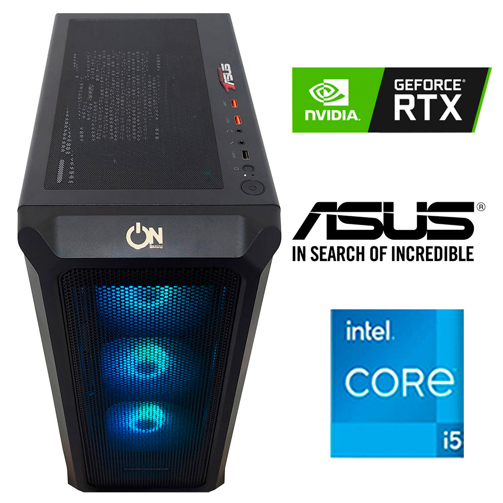 Computador Gamer Powered By Asus Core i5-12400F, 16GB DDR4, Vídeo 12GB, LHR, GDDR6, 192bit RTX 3060, SSD  500GB