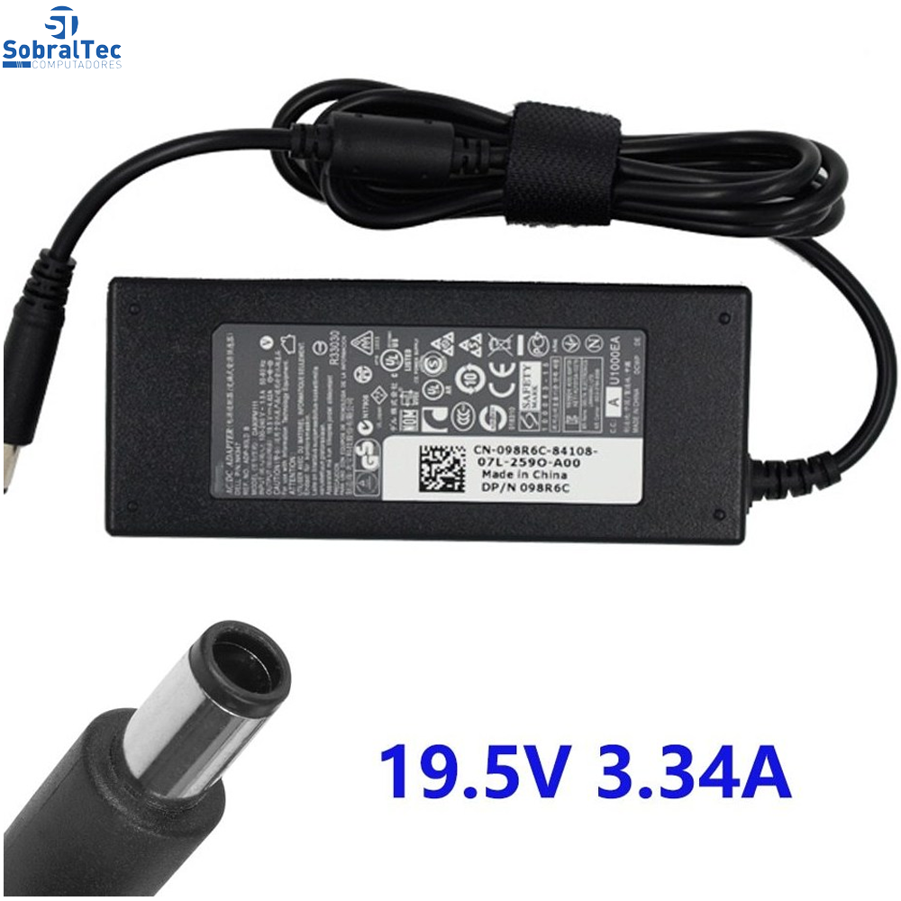Fonte Notebook Dell 19,5 V. 3,34a 65W Dian-Replacament Pino G.