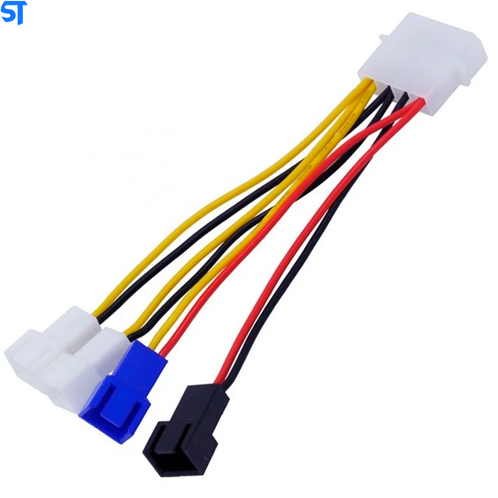 Cabo Adaptador Molex 4 Pinos Para 4 Coolers 3 Pinos