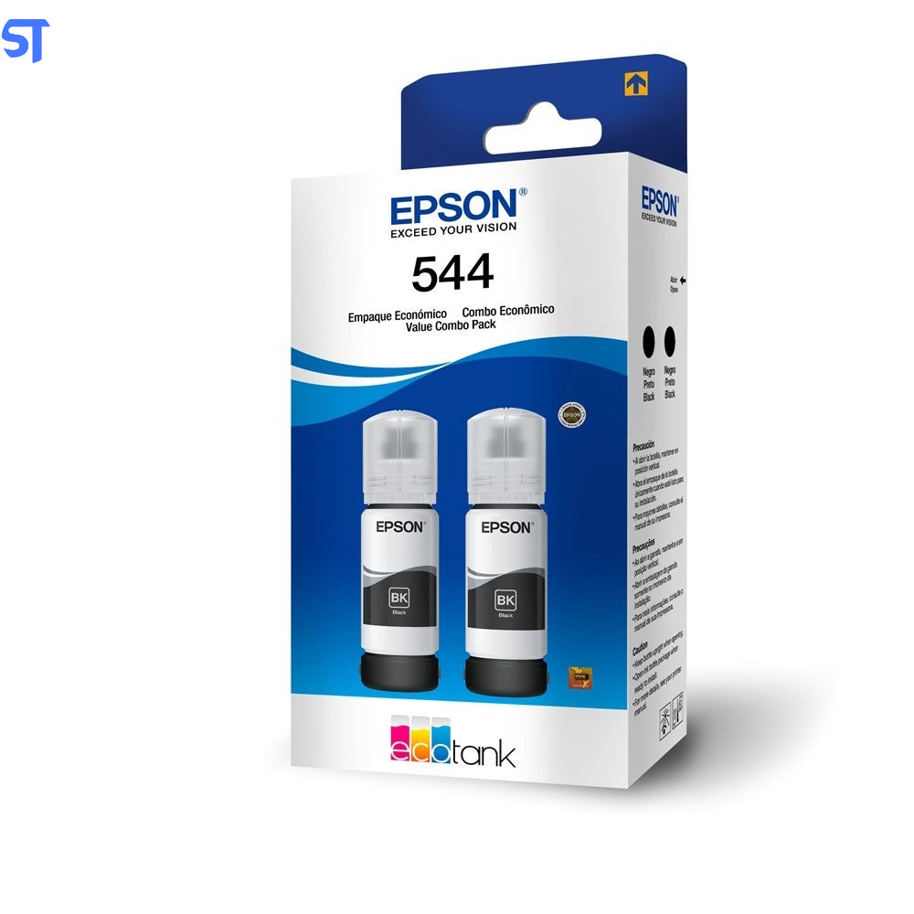 Kit Garrafas de Tinta Original Epson T544 Preta com 2 Unidades