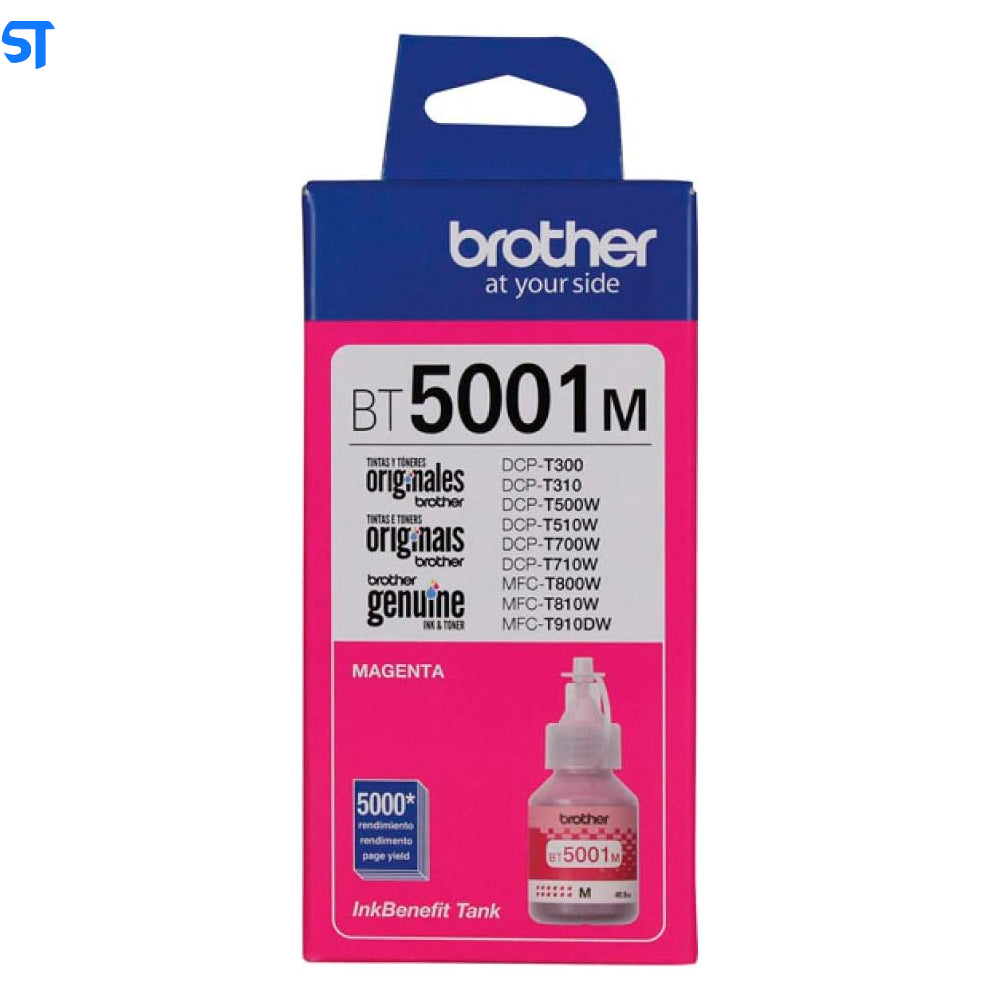 Garrafa de Tinta Brother BT5001M Magenta 5.000 Paginas para HL 74000DW DCP T220 T300 T310 T420W T500W T510W T520W T700W