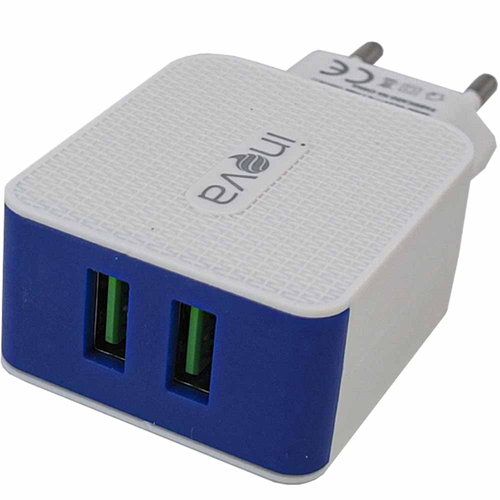 Carregador Rápido Tipo C Com 2 Portas USB A 4.1A Inova Branco - CAR-9009