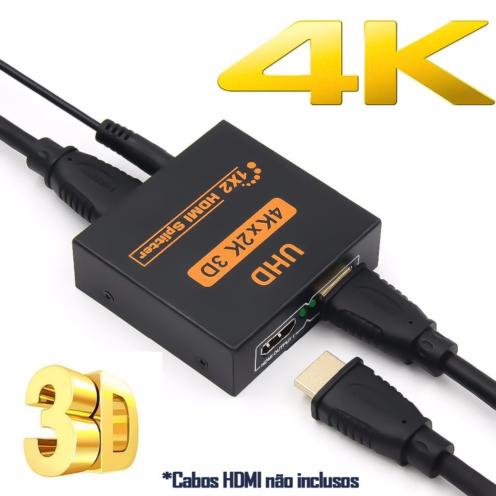 Switch Duplicador Splitter Hdmi 1 Entrada X 2 Saidas Divisor 4K 1.4 3D Hub