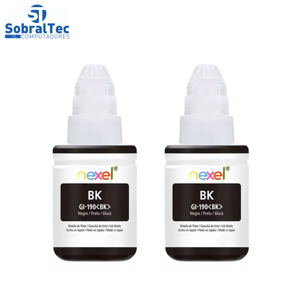 Refil De Tinta Compativel Canon Nexel Preto GL-190 135ML- Para 1100-2100-3100-3102-4100-4102