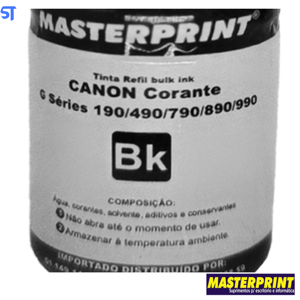 Refil de Tinta Compatível Canon Bulk Ink G Corante Preto BK 135ML MasterPrint