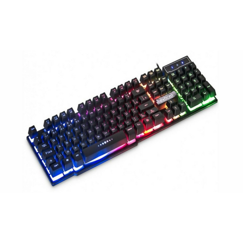 Teclado Gamer Usb Semi Mecânico Iluminado Exbom Bk-152c