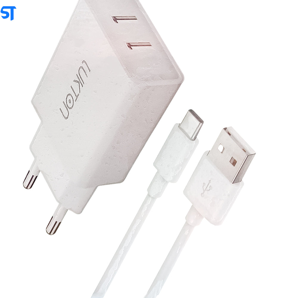 Carregador Lukton Charger Tipo-C - Duas Entradas Usb - 3.1A - Smart 5.8A