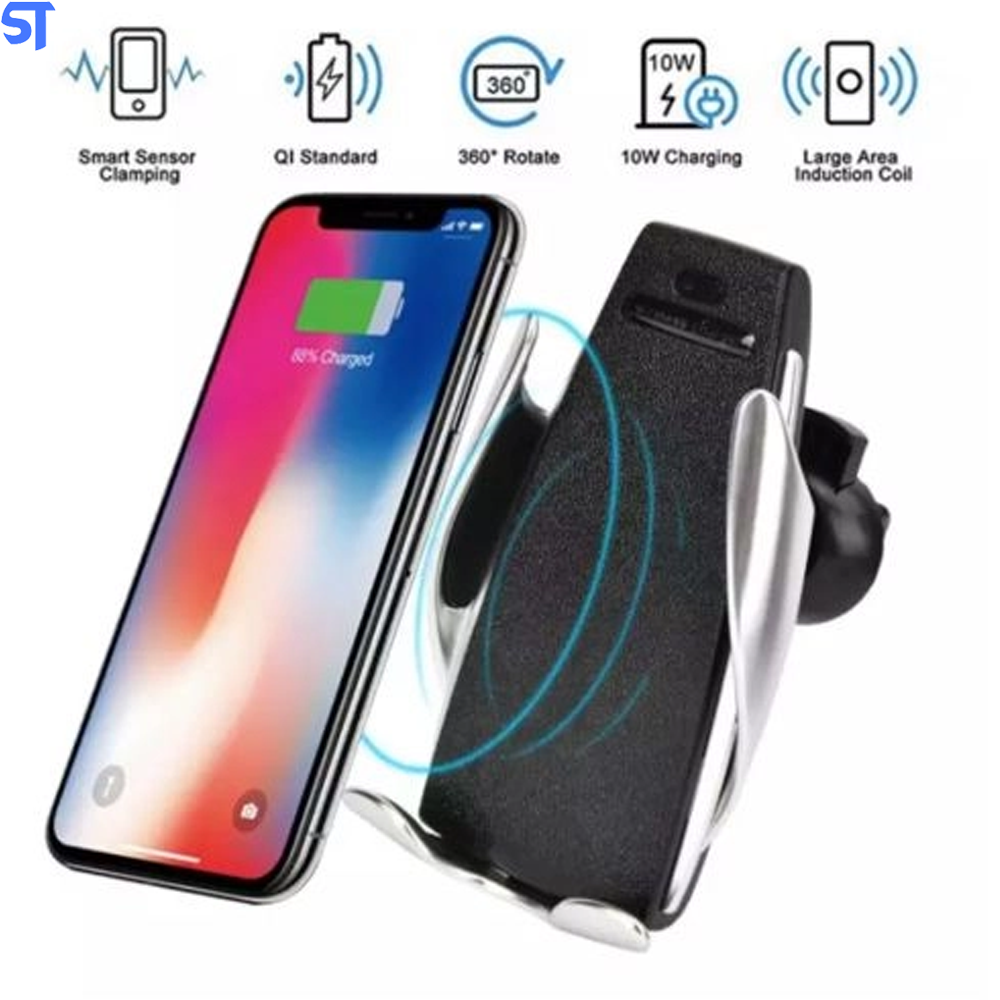 Suporte Carregador Sem Fio Wireless Carro Para iPhone/ Samsung
