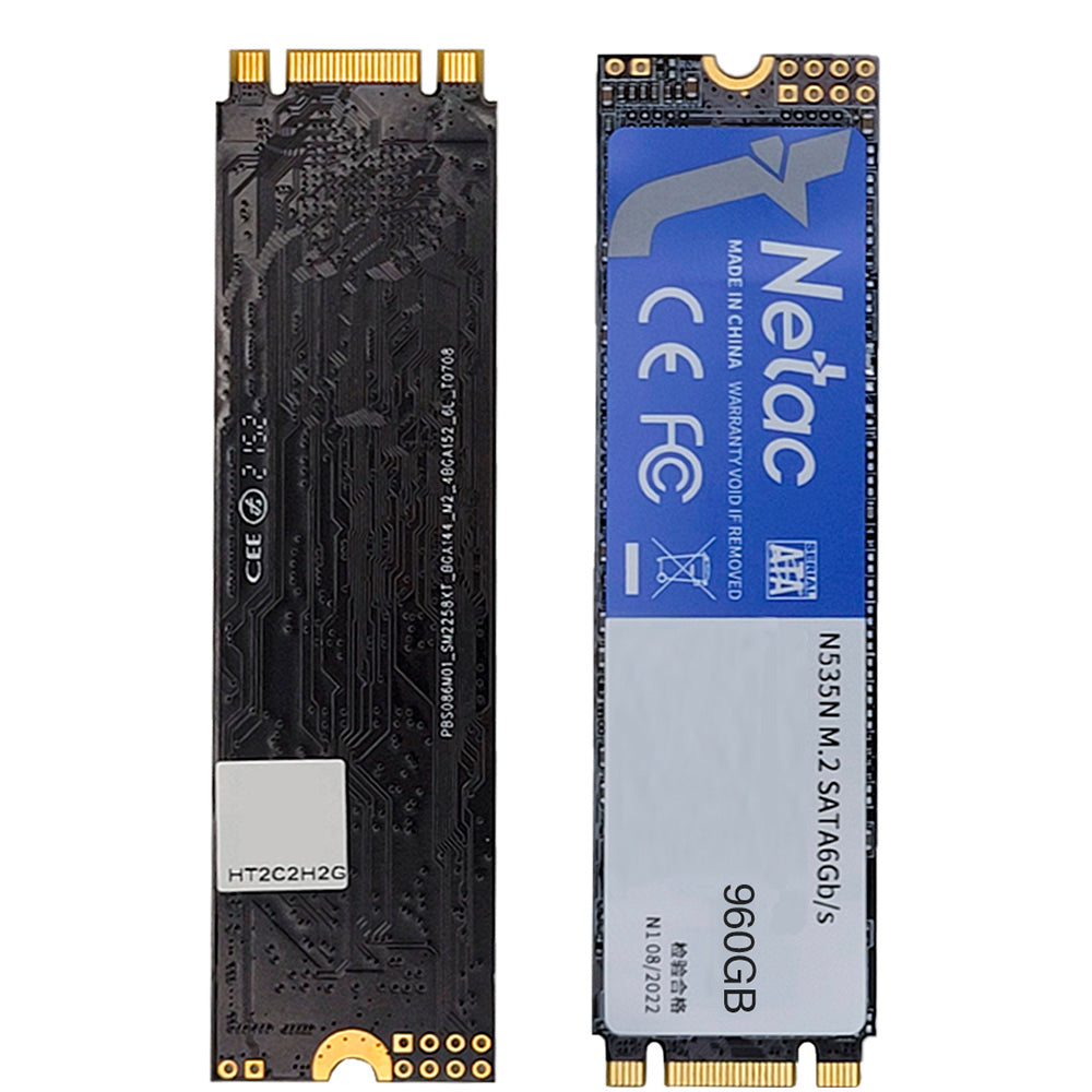 HD SSD M.2 2280 SATAIII 6GB/s 960GB Leitura 560 MB/s Escrita 520 MB/s-Netac