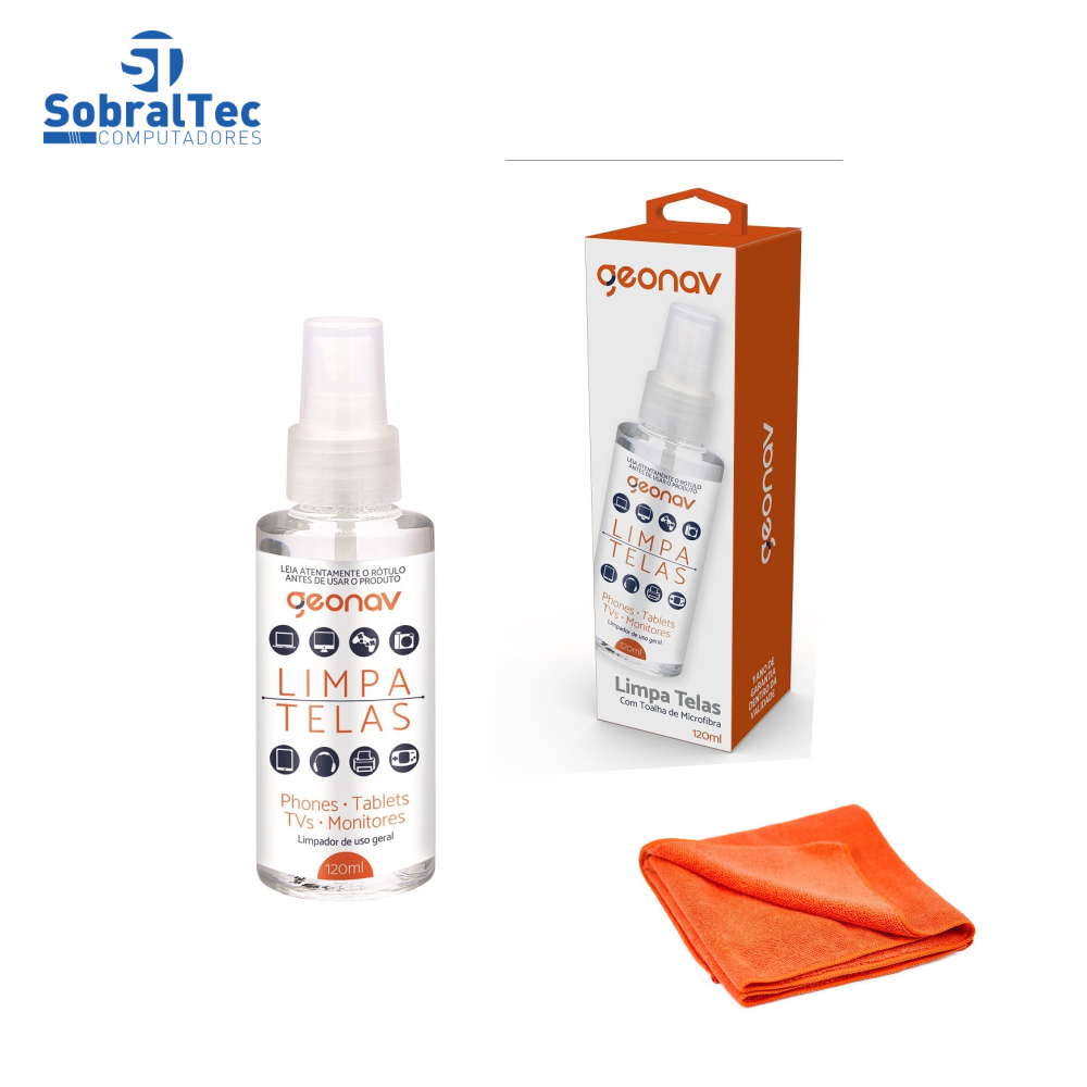 Kit Limpa Telas Screen Solution 120ML Geonav  - SC120ML