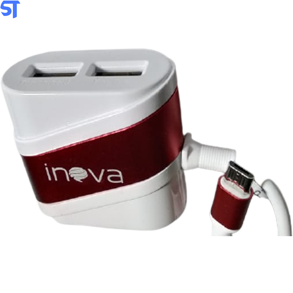 Carregador Inteligente Inova V8 Branco Com Vermelho - CAR-G5191