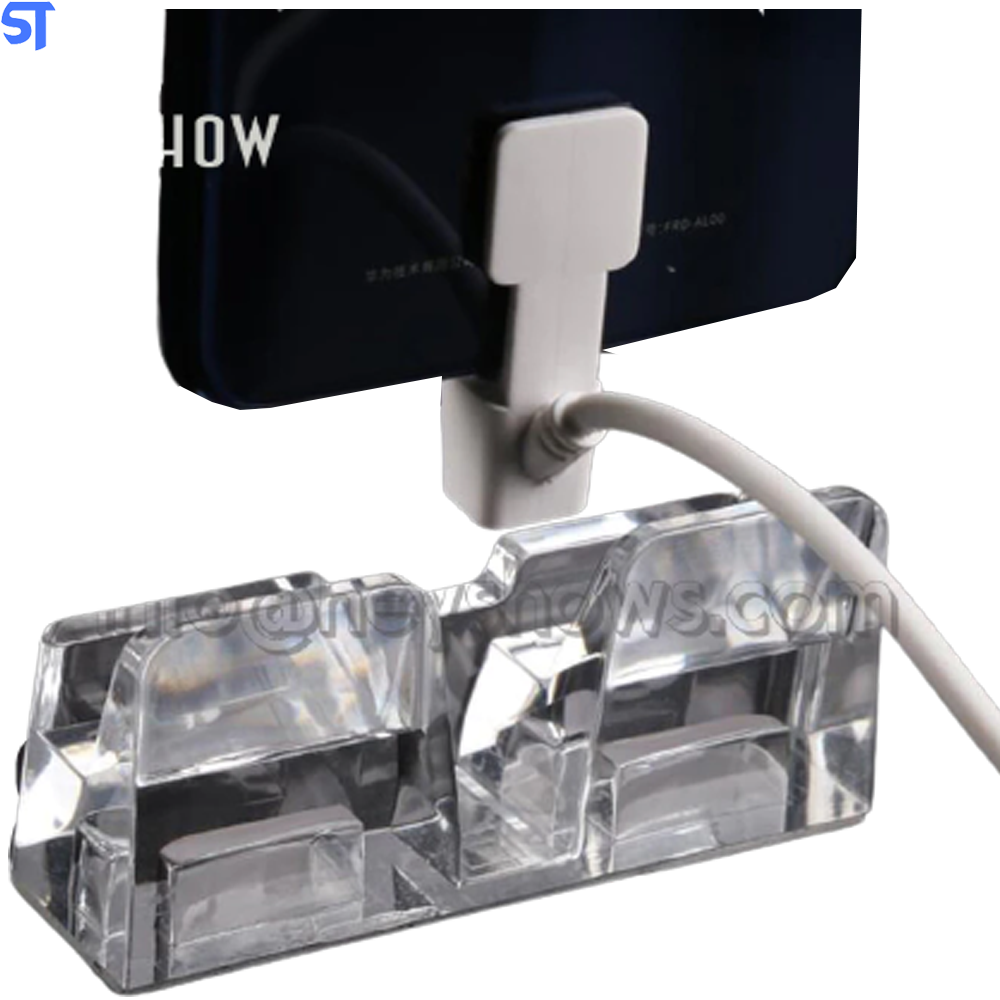 Sistema De Segurança Com 4 Portas USB Para Exposição De Smartphone Tipo C Com Suporte De Acrílico