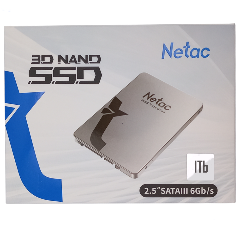 HD SSD Netac 1TB 2.5`SataIII 560Mbps de Leitura 520Mbps de Gravação - 3D Nand - Em Aluminio
