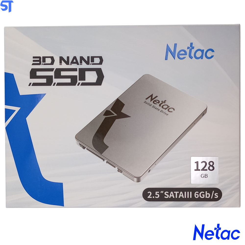 HD SSD Netac 128GB 2.5`SataIII 560Mbps de Leitura 520Mbps de Gravação - Aluminio