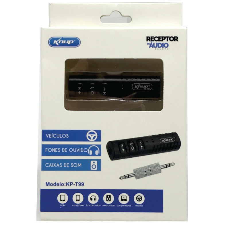 Receptor De Áudio Bluetooth Para Som E Fone Auxiliar Kp-t99