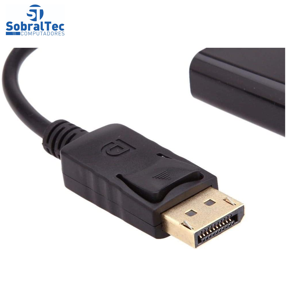 Cabo Conversor DisplayPort Macho Para VGA Fêmea