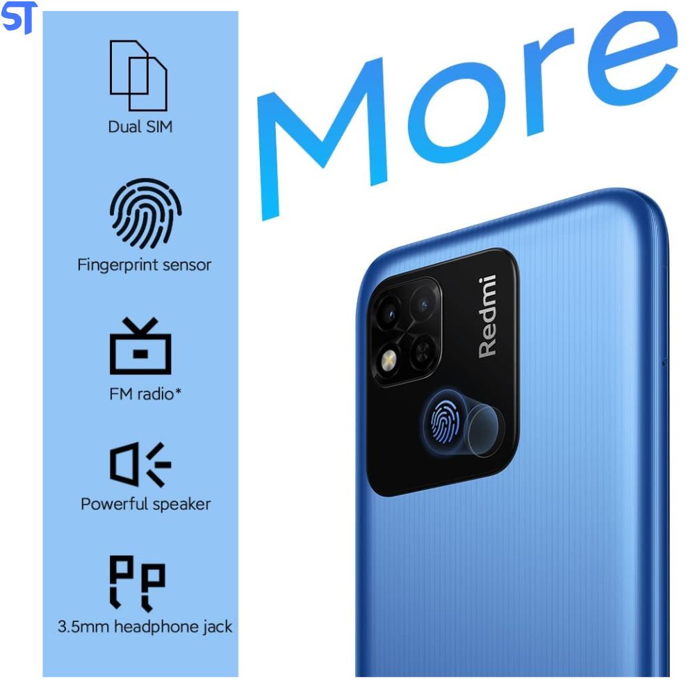 Smartphone Xiaomi Redmi 10A 128GB 4GB RAM Tela 6.53" Câmera Traseira 13MP - Azul Celeste