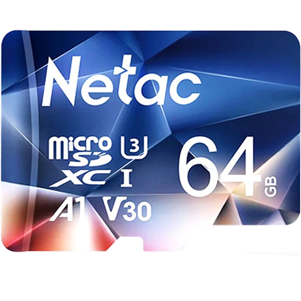 Cartão Micro SDXC 64Gb Classe 10 U3 A1- V30- 100Mb/s De Leitura Com Adaptador Netac