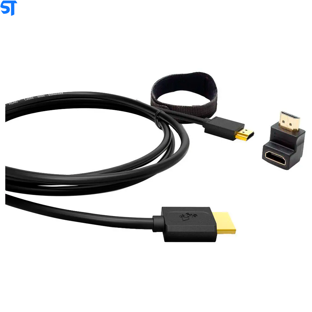 Cabo HDMI 4K 2.0v 1,8m HS18L - 19 Pinos Adaptador 90 ELG