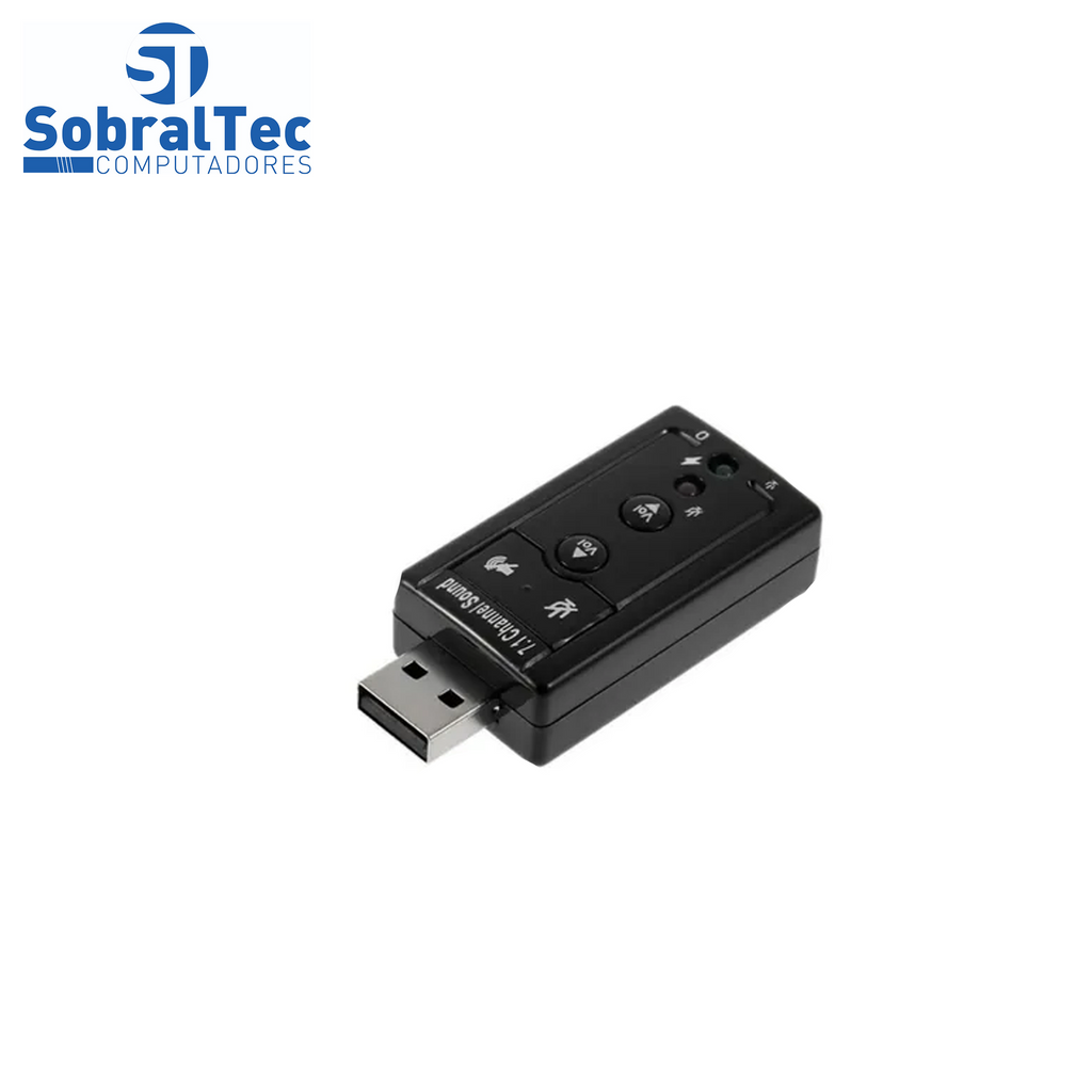 Placa De Som Usb 7.1 Adaptador Audio P2 P3