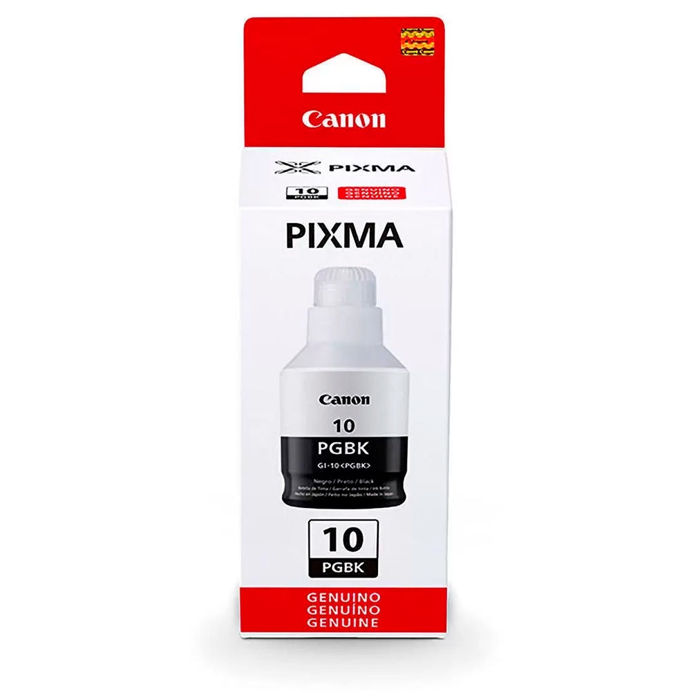 Garrafa de Tinta Canon GI 10Bk Preta 8.300 Paginas para Mega Tank G6010 G7010 GM2010 GM4010