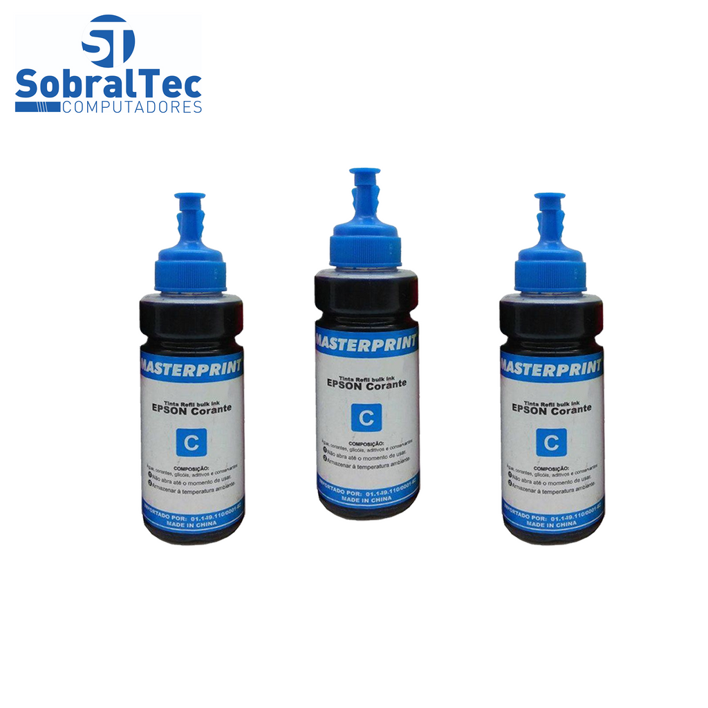 Refil de Tinta Master Bulk Ink Compatível com Epson e HP Corante 100ml C Ciano IMP. IND