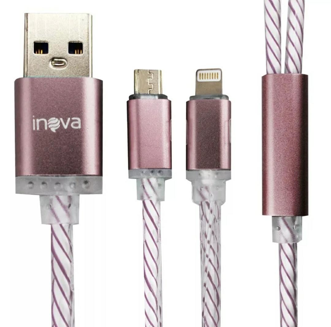 Cabo 2.0 USB Inova iPhone 5/6/7 e V8 resistente 1M
