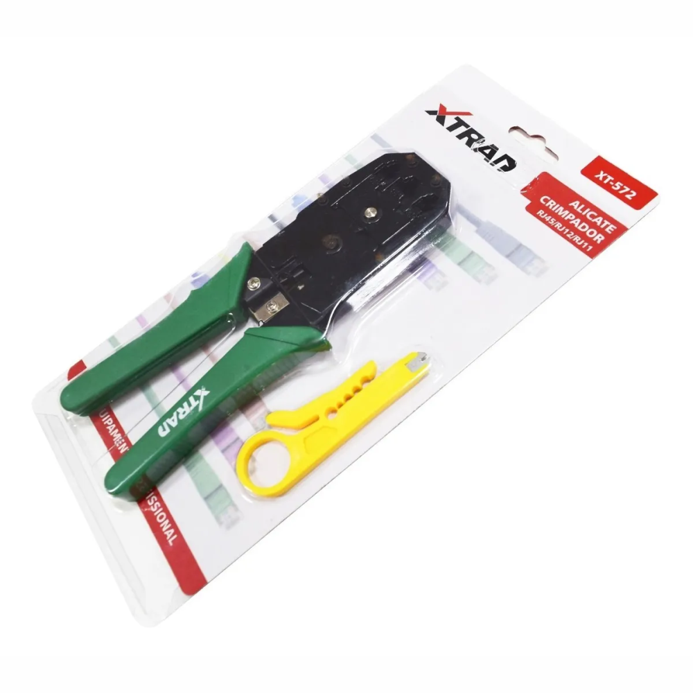 Alicate Crimpador Rj45 Rj12 Rj11 Cortador e Decapador Xtrad- XT572