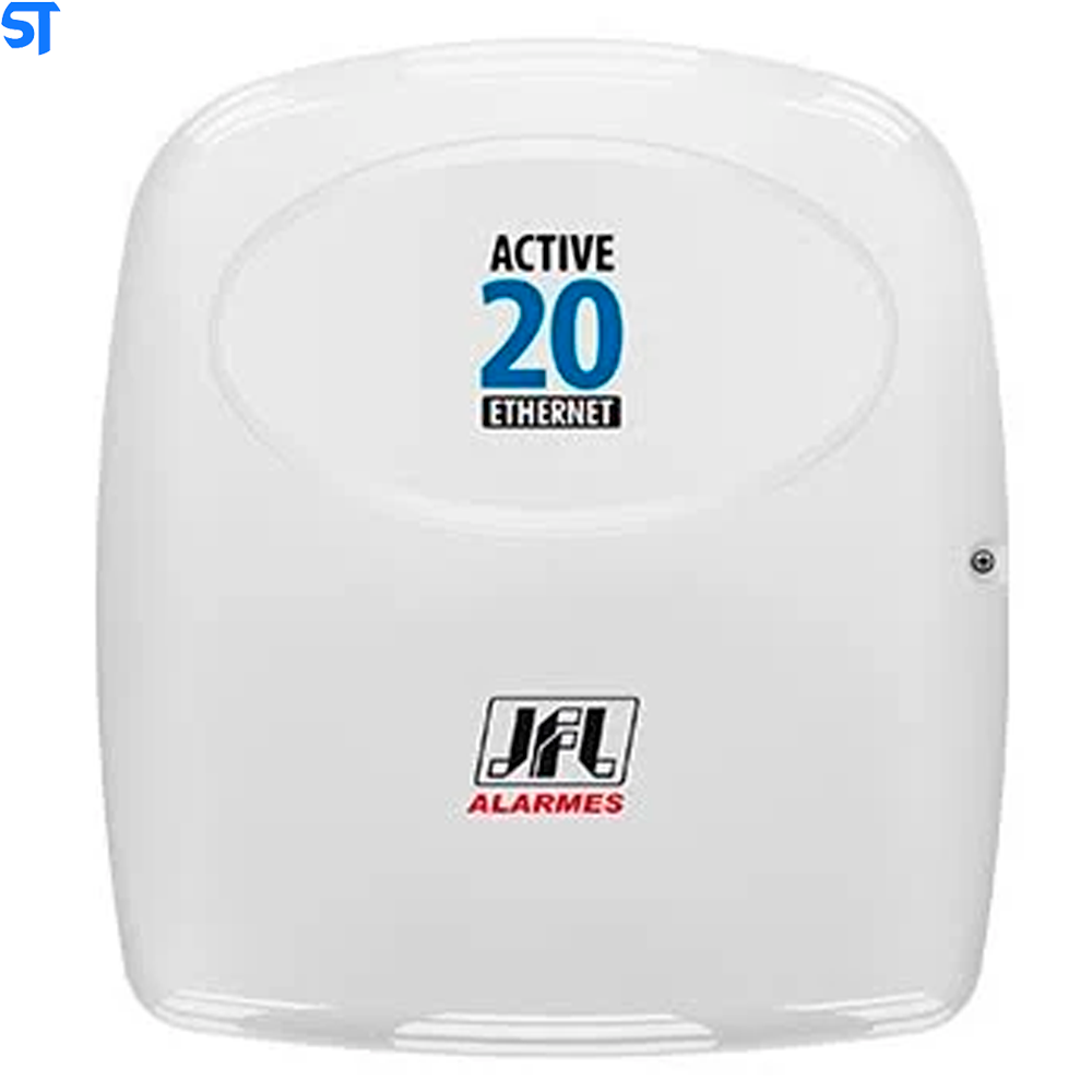 Central Alarme JFL Ethernet Active 20, Acesso via Aplicativo Celular, Monitorável até 22 zonas Com Teclado