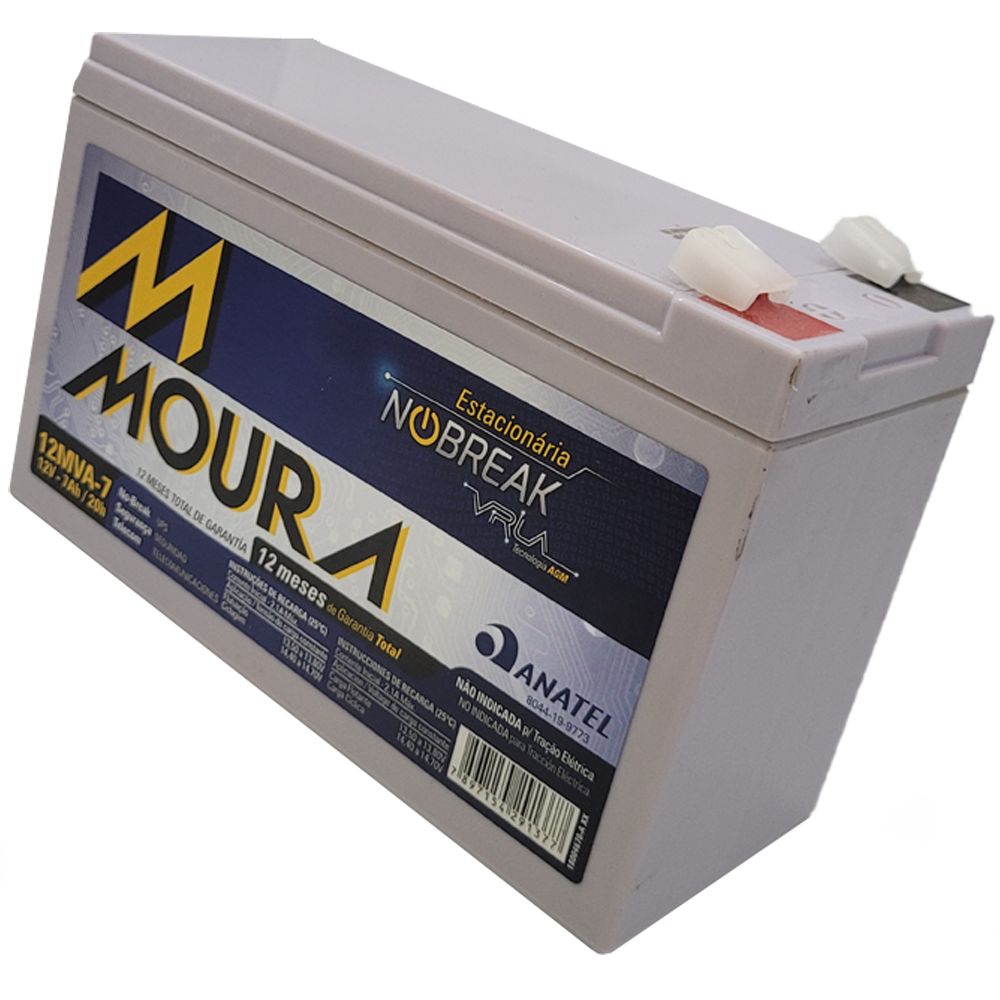 Bateria Para Nobreak Selada Moura 12V 7Ah VRLA - Mva-7
