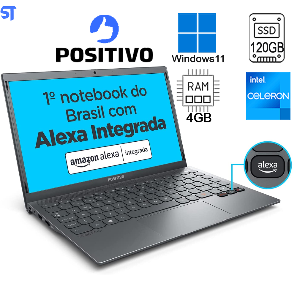 Notebook Positivo Motion C4120F-AX Intel Celeron Dual Core 4GB 120GB SSD 14