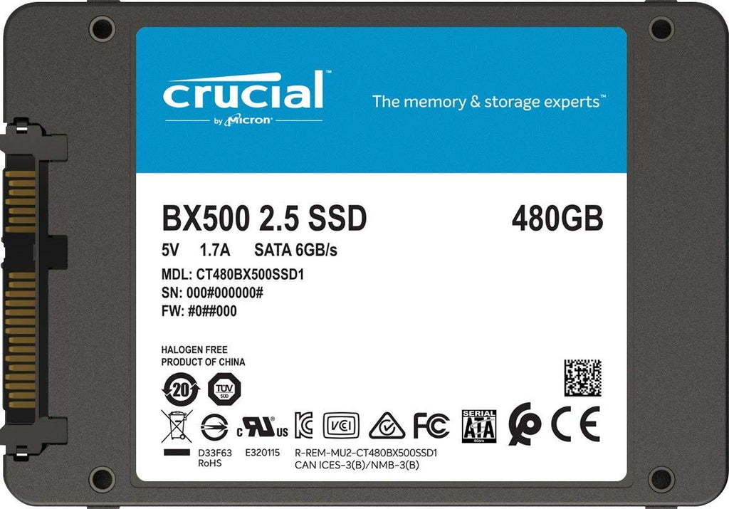 Hd Ssd Crucial 480 Gb Bx500 3D Nand Sata3 -2,5 7mm