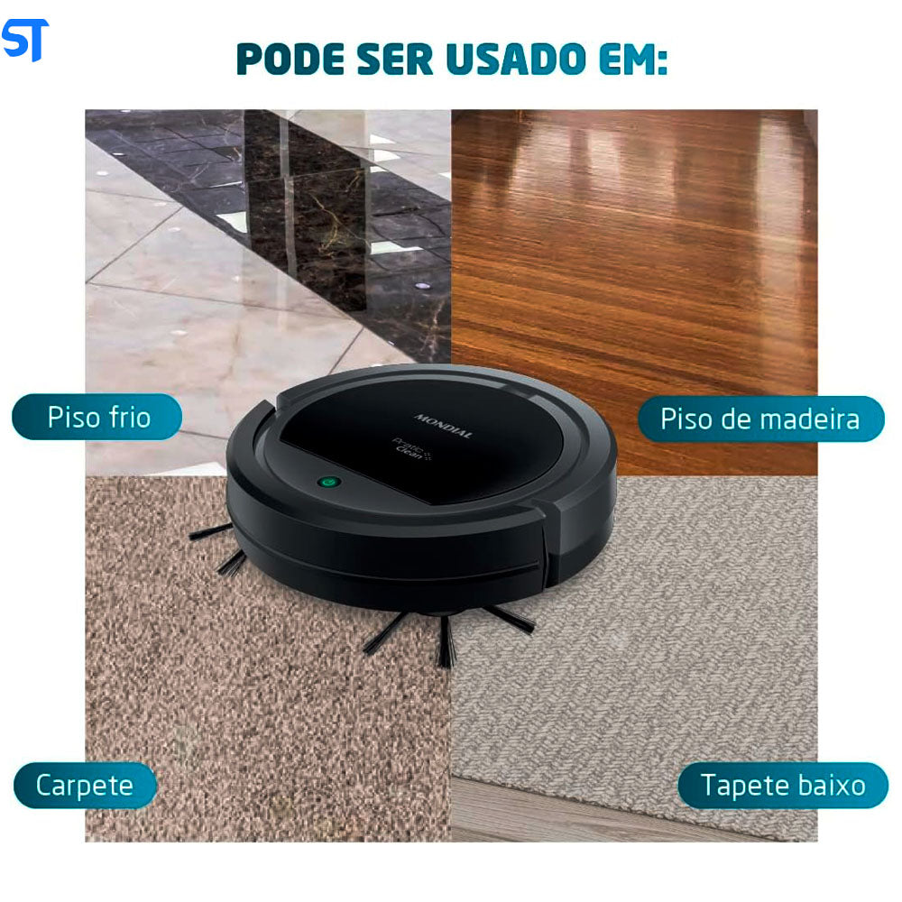 Aspirador de Pó Robô Mondial, Pratic Clean, Bivolt, Cinza/Preto, 30W - RB-11