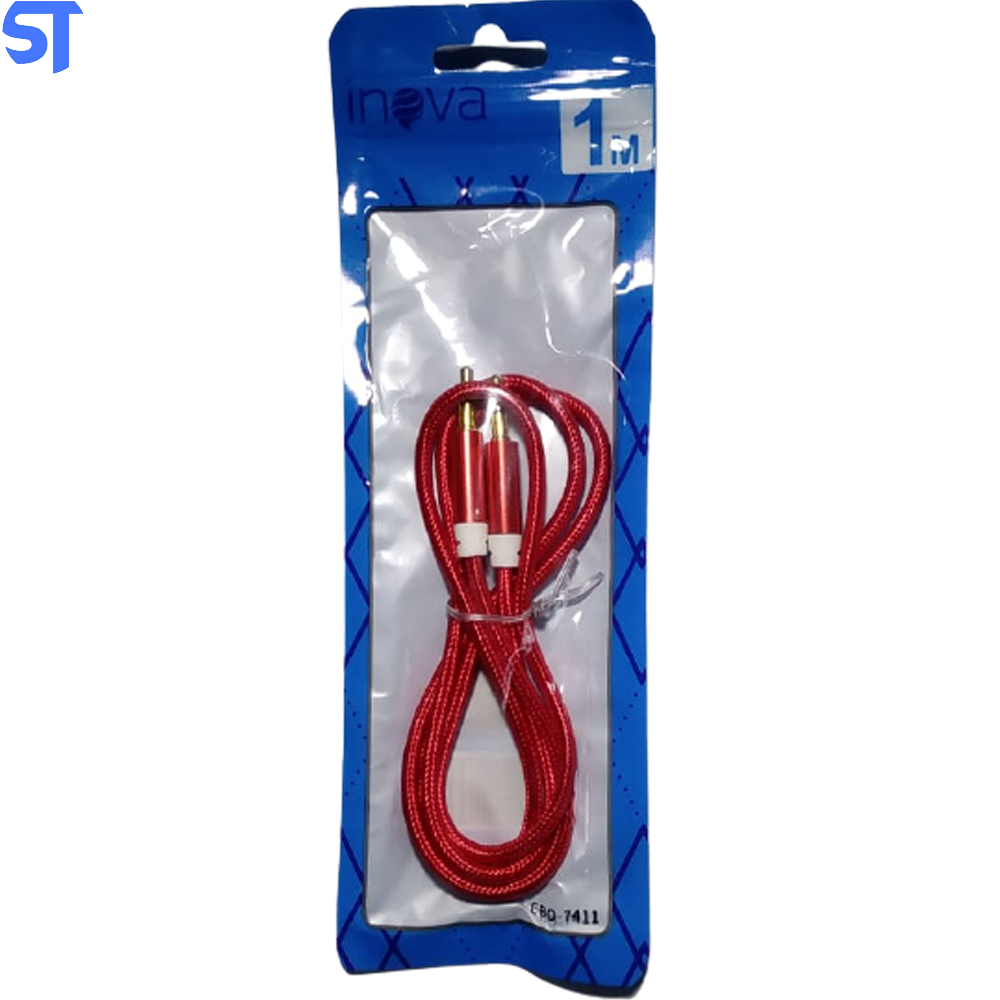 Cabo P2 x P2 Trançado Inova CBO-7411 1M Vermelho